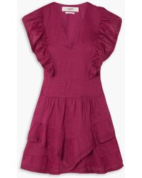 Isabel Marant - Audreyo Ruffled Broderie Anglaise Cotton Mini Dress - Lyst