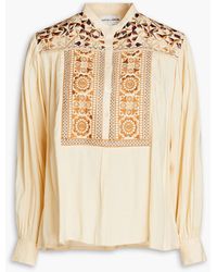 Antik Batik - Bettina bluse aus crêpe mit stickereien - Lyst