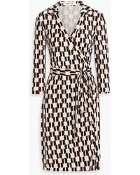 Diane von Furstenberg - Jeanne Printed Silk-Jersey Mini Wrap Dress - Lyst