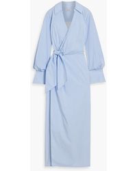 Jonathan Simkhai - Briar Wrap-Effect Striped Cotton-Blend Poplin Maxi Shirt Dress - Lyst