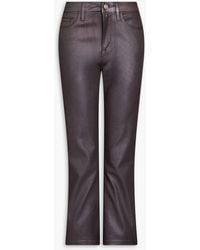 FRAME - Le crop mini boot hoch sitzende bootcut-jeans mit beschichtung und metallic-effekt - Lyst