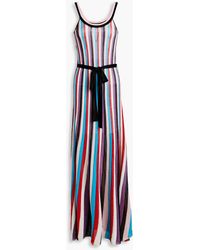 Rebecca Vallance - Malaga Metallic Striped Knitted Maxi Dress - Lyst