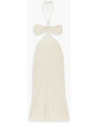 Savannah Morrow - Mina Cutout Crinkled Cotton-gauze Halterneck Maxi Dress - Lyst