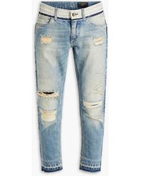 Herren Bekleidung Jeans Jeans mit Gerader Passform Dolce & Gabbana Denim Jeans Regular Stretch mit kleinen Rissen in Blau für Herren 