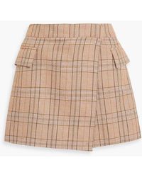 10 Crosby Derek Lam - Jillian Skirt-effect Checked Linen-blend Tweed Shorts - Lyst