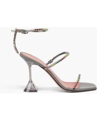 AMINA MUADDI - Gilda Crystal-Embellished Leather And Pvc Sandals - Lyst