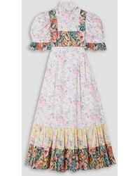 BATSHEVA - + Laura Ashley Ruthin Paneled Floral-print Cotton-poplin Midi Dress - Lyst