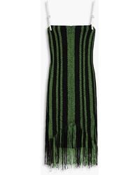 JW Anderson - Fringed Striped Knitted Mini Dress - Lyst