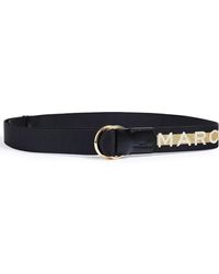 Marc Jacobs Leather-trimmed Logo-jacquard Belt - Metallic