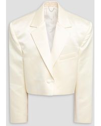 Magda Butrym - Silk And Wool-Blend Satin Blazer - Lyst