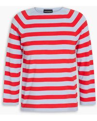 Emporio Armani - Striped Intarsia-knit Sweater - Lyst