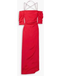 GAUGE81 - Samaca schulterfreies maxikleid aus seide mit raffungen - Lyst