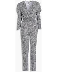 Maje - Wrap-effect Printed Cupro-twill Jumpsuit - Lyst