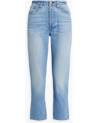 Rag & Bone - Nina Cropped Faded High-rise Straight-leg Jeans - Lyst