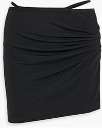 Helmut Lang - Ruched Stretch-crepe Mini Skirt - Lyst