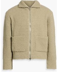 LE17SEPTEMBRE - Ribbed Bouclé-Knit Wool-Blend Zip-Up Sweater - Lyst