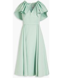 Huishan Zhang - Flared Pleated Duchesse-satin Gown - Lyst
