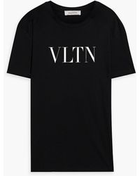 Valentino Garavani - Vltn Logo-print Cotton-jersey T-shirt - Lyst