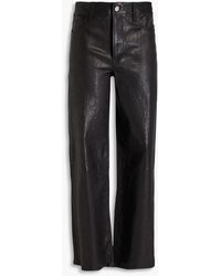 FRAME - Le slim palazzo crop hose aus leder mit weitem bein - Lyst