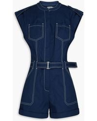 Jonathan Simkhai - Tinka Belted Stretch-Cotton Playsuit - Lyst
