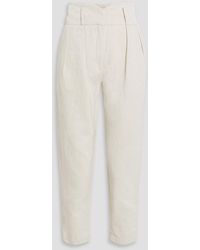 IRO - Yila Cropped Cotton And Linen-blend Twill Tapered Pants - Lyst