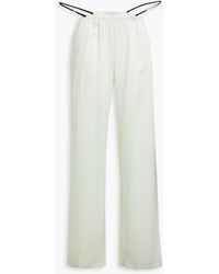 T By Alexander Wang - Embellished Silk-satin Straight-leg Pants - Lyst