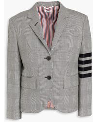 Thom Browne - Prince Of Wales Checked Wool-tweed Blazer - Lyst