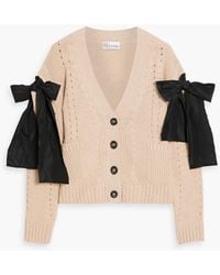 RED Valentino - Bow-detailed Pointelle-knit Cardigan - Lyst