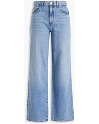 Claudie Pierlot - Hoch sitzende jeans mit weitem bein in ausgewaschener optik - Lyst
