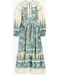 Ulla Johnson - Kemala Tiered Printed Cotton-blend Voile Midi Dress - Lyst
