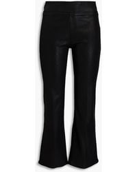 FRAME - The jetset crop mini boot schlagjeans aus beschichtetem stretch-denim - Lyst