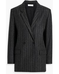 IRO - Donesi Double-breasted Pinstriped Wool-blend Felt Blazer - Lyst