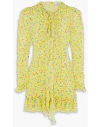 Alessandra Rich - Violet Cutout Ruffled Floral-print Silk-georgette Mini Dress - Lyst