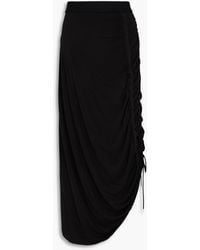 High - Ruched Stretch-Jersey Midi Skirt - Lyst
