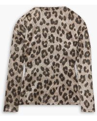 Marie Adam-Leenaerdt - Leopard-print Lamé Turtleneck Blouse - Lyst