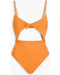 Mara Hoffman - Kia Cutout Ribbed Knotted Swimsuit - Lyst