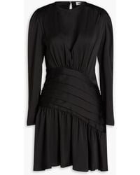 Sandro - Pleated Satin-twill Mini Dress - Lyst
