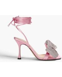 Mach & Mach - Nicole Bow-detailed Satin Sandals - Lyst