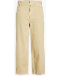 Vince - Cropped Cotton, Lyocell And Linen-blend Gabardine Straight-leg Pants - Lyst
