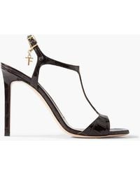 Tom Ford - Angelina Embellished Croc-Effect Leather Sandals - Lyst