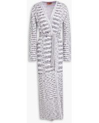 Missoni - Belted Embellished Space-dyed Crochet-knit Wool-blend Cardigan - Lyst