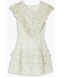 LoveShackFancy - Lunetta Ruffled Floral-print Broderie Anglaise Cotton Mini Dress - Lyst