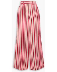Rosie Assoulin - Striped Linen-blend Bouclé-jacquard Wide-leg Pants - Lyst