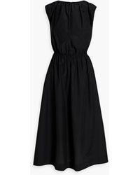Loulou de Saison - Aphrodite Cotton And Silk-blend Poplin Midi Dress - Lyst