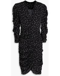 Isabel Marant - Minikleid "celina" aus crêpe de chine aus seide mit print und raffungen - Lyst