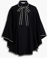 RED Valentino - Double-breasted Tie-neck Wool-blend Cape - Lyst