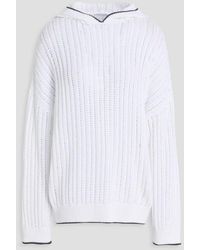Brunello Cucinelli - Open-Knit Cotton Hoodie - Lyst