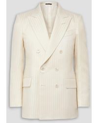 Tom Ford - Dyllan Double-Breasted Metallic Striped Wool-Blend Suit Jacket - Lyst