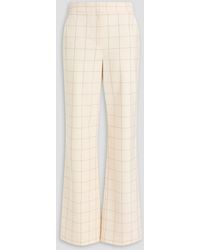 Veronica Beard - Tonelli Checked Crepe Wide-leg Pants - Lyst