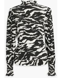 Isabel Marant - Fantine Ruched Zebra-print Silk-blend Crepe De Chine Blouse - Lyst